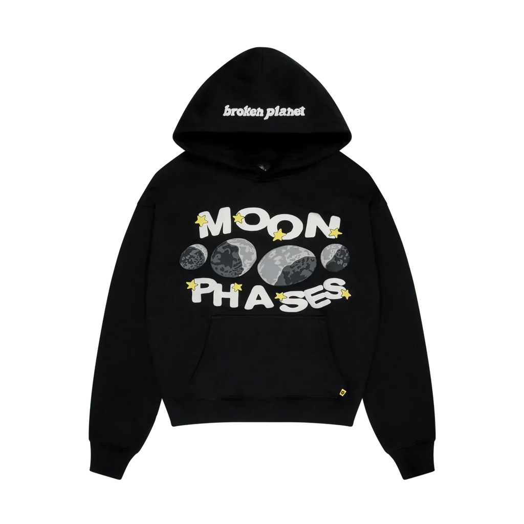 Broken Planet Hoodie Moon Phases Midnight Black