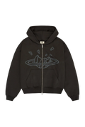Broken Planet Market Soot Black Zip Up Hoodie