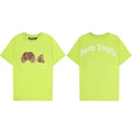 Palm Angels Leopard Print Bear Graphic T-Shirt - Neon Lime