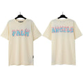 Palm Angels Flame Lettering Graphic T-Shirt - Beige
