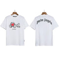 Palm Angels Heart Bear Graphic T-Shirt - White