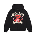 Broken Planet Broken Hearts Hoodie Midnight Black
