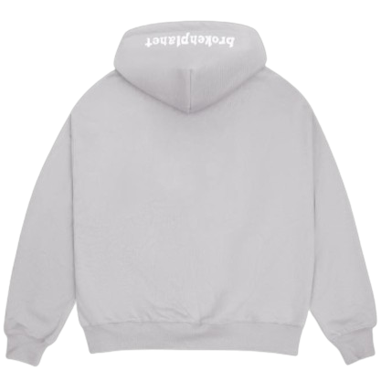 BROKEN PLANET MARKET 'OUTER SPACE' ZIP-UP HOODIE (STONE GRAY)